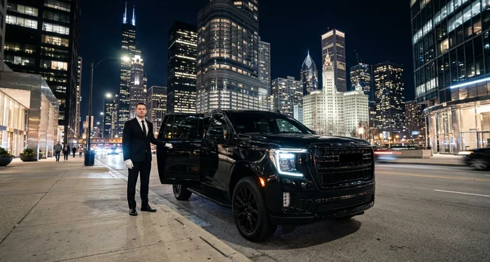 Professional chauffeur with the GMC Yukon XL in Chicago